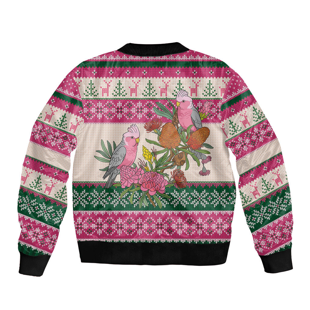 Aussie Galah Christmas Bomber Jacket Festive Knitted Pattern Inspired