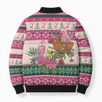 Aussie Galah Christmas Bomber Puffer Jacket Festive Knitted Pattern Inspired