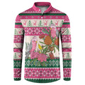 Aussie Galah Christmas Button Sweatshirt Festive Knitted Pattern Inspired