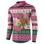 Aussie Galah Christmas Button Sweatshirt Festive Knitted Pattern Inspired