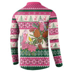 Aussie Galah Christmas Button Sweatshirt Festive Knitted Pattern Inspired