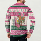 Aussie Galah Christmas Button Sweatshirt Festive Knitted Pattern Inspired