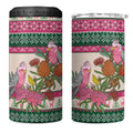 Aussie Galah Christmas 4 in 1 Can Cooler Tumbler Festive Knitted Pattern Inspired