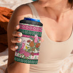 Aussie Galah Christmas 4 in 1 Can Cooler Tumbler Festive Knitted Pattern Inspired