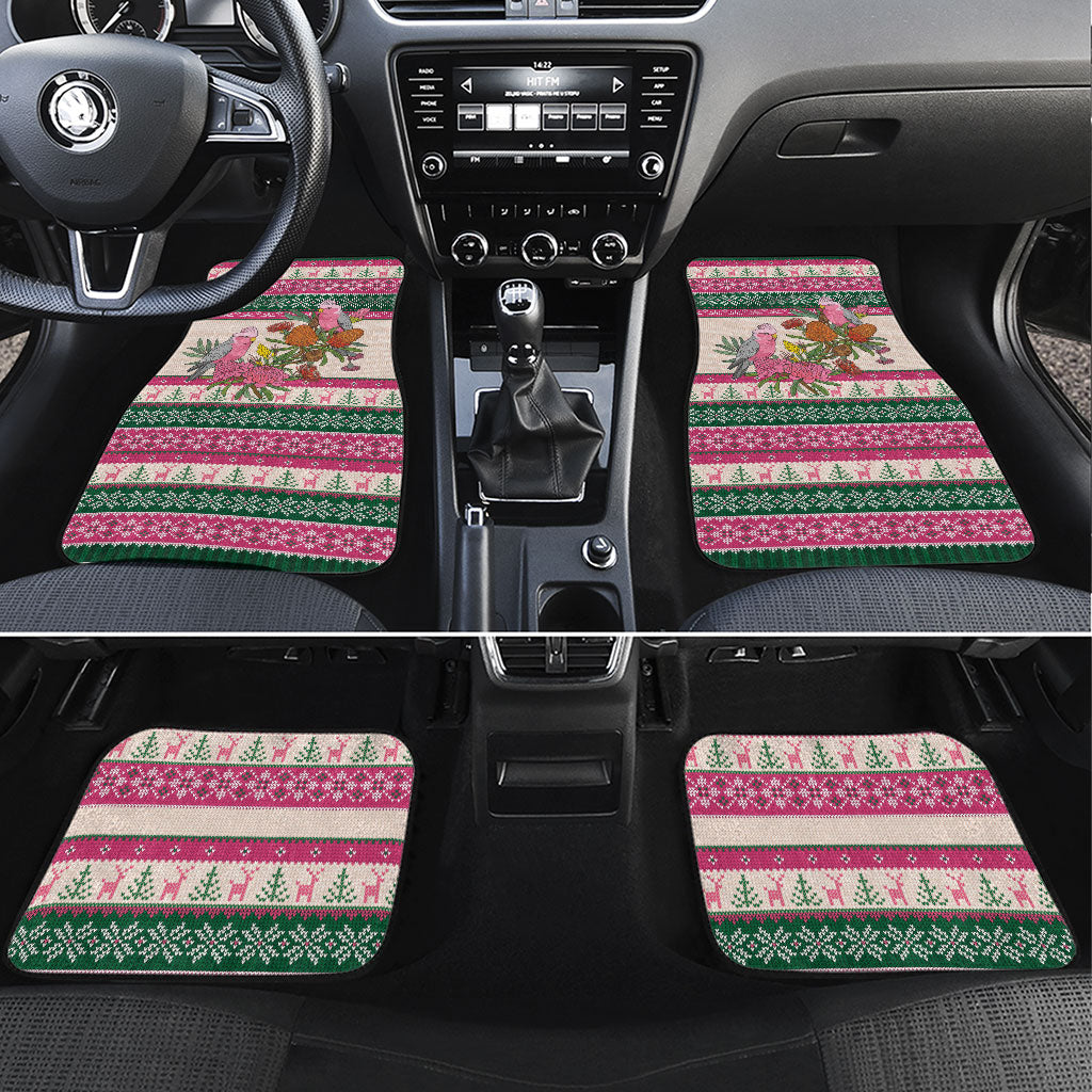 Aussie Galah Christmas Car Mats Festive Knitted Pattern Inspired