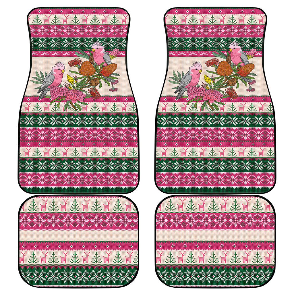 Aussie Galah Christmas Car Mats Festive Knitted Pattern Inspired