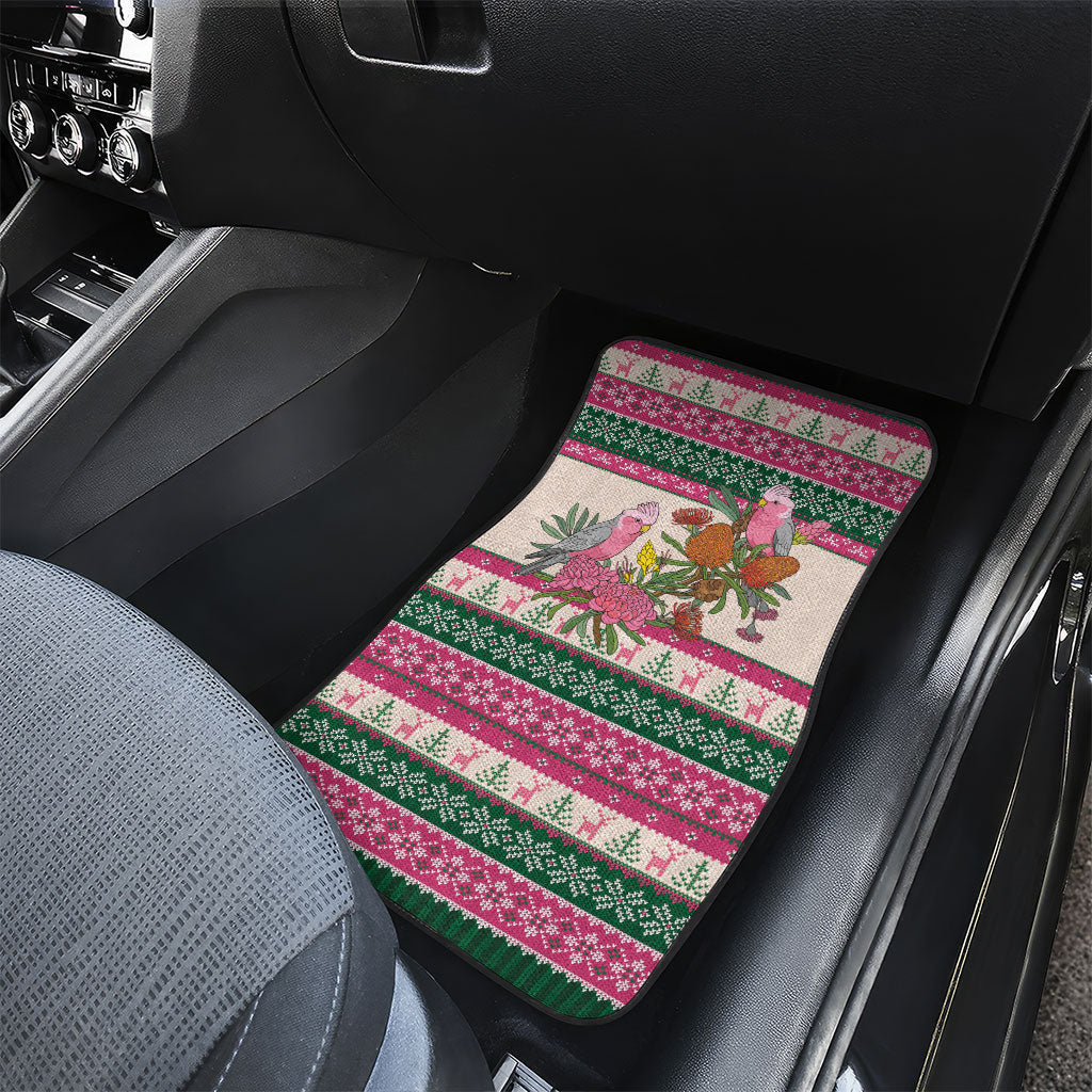 Aussie Galah Christmas Car Mats Festive Knitted Pattern Inspired