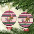Aussie Galah Christmas Ceramic Ornament Festive Knitted Pattern Inspired