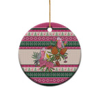 Aussie Galah Christmas Ceramic Ornament Festive Knitted Pattern Inspired