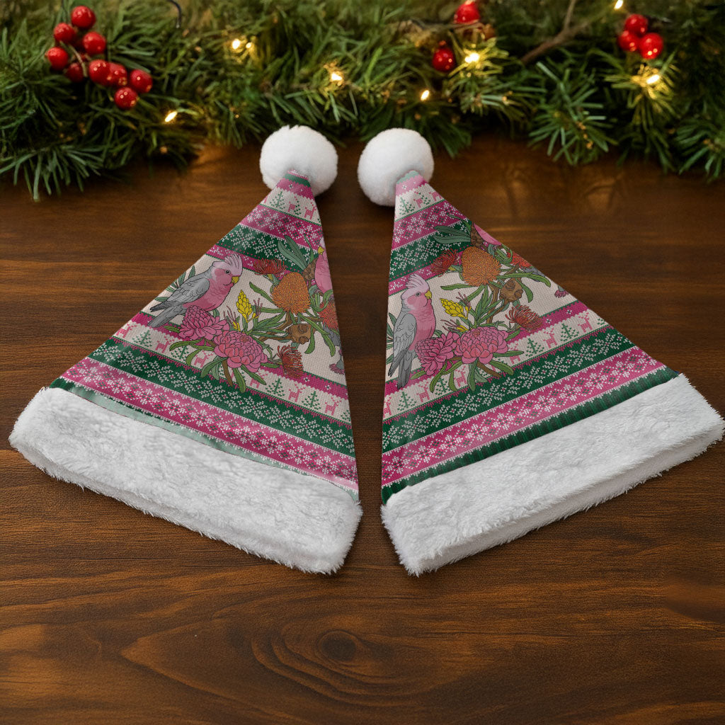 Aussie Galah Christmas Santa Hat Festive Knitted Pattern Inspired