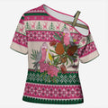 Aussie Galah Christmas Cross Shoulder Shirt Festive Knitted Pattern Inspired