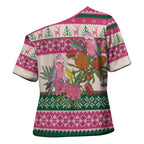 Aussie Galah Christmas Cross Shoulder Shirt Festive Knitted Pattern Inspired