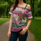 Aussie Galah Christmas Cross Shoulder Shirt Festive Knitted Pattern Inspired