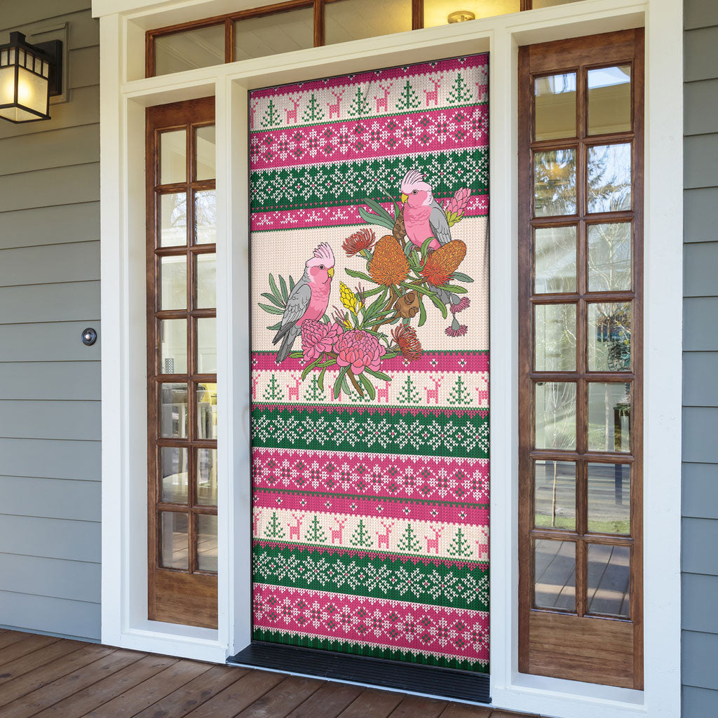 Aussie Galah Christmas Door Cover Festive Knitted Pattern Inspired