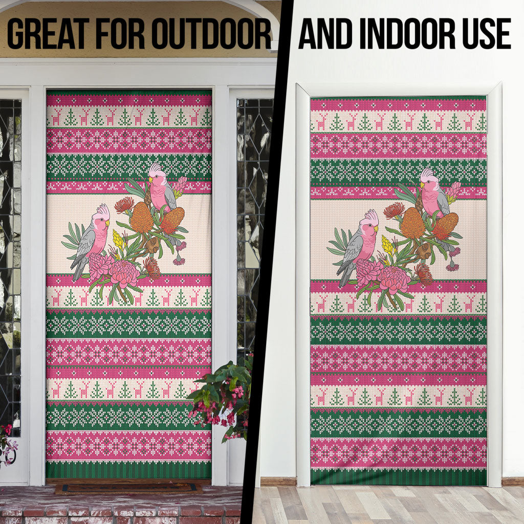 Aussie Galah Christmas Door Cover Festive Knitted Pattern Inspired