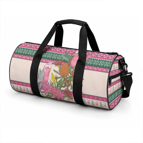 Aussie Galah Christmas Duffle Bag Festive Knitted Pattern Inspired