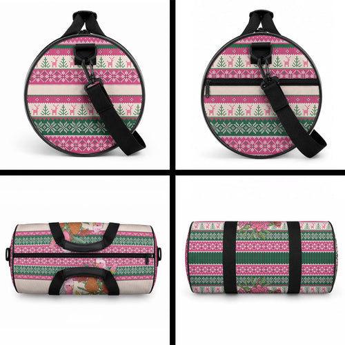 Aussie Galah Christmas Duffle Bag Festive Knitted Pattern Inspired