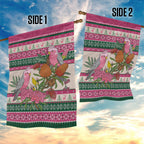 Aussie Galah Christmas Garden Flag Festive Knitted Pattern Inspired