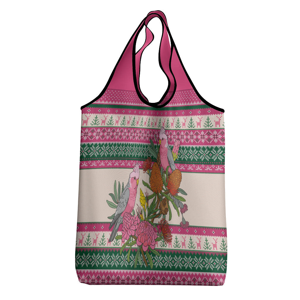 Aussie Galah Christmas Grocery Bag Festive Knitted Pattern Inspired
