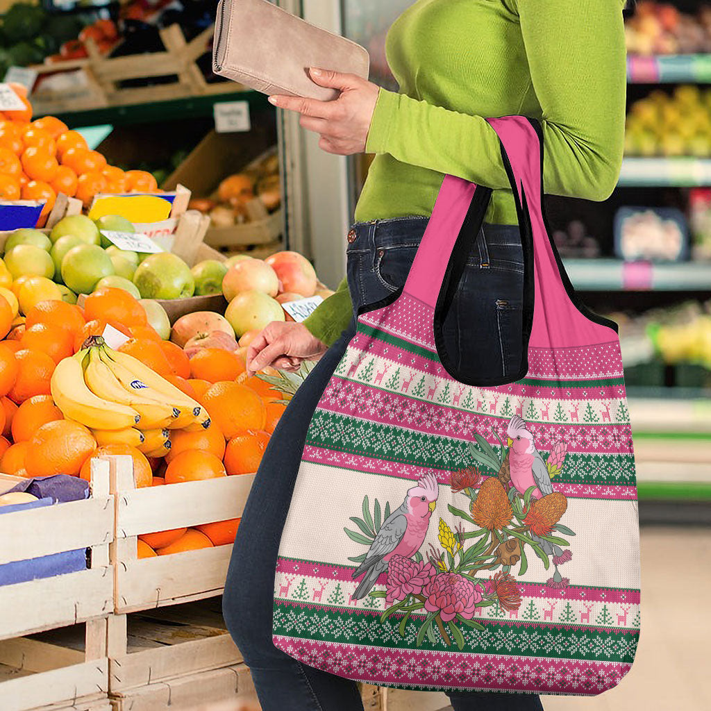 Aussie Galah Christmas Grocery Bag Festive Knitted Pattern Inspired