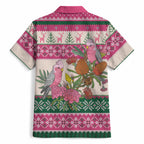 Aussie Galah Christmas Hawaiian Shirt Festive Knitted Pattern Inspired