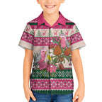 Aussie Galah Christmas Hawaiian Shirt Festive Knitted Pattern Inspired