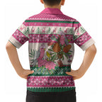 Aussie Galah Christmas Hawaiian Shirt Festive Knitted Pattern Inspired