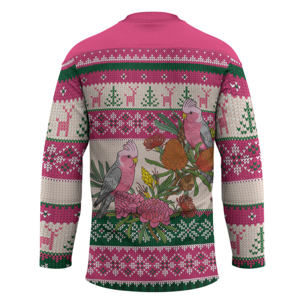 Aussie Galah Christmas Hockey Jersey Festive Knitted Pattern Inspired