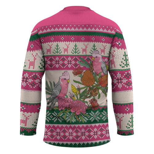 Aussie Galah Christmas Hockey Jersey Festive Knitted Pattern Inspired