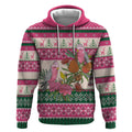 Aussie Galah Christmas Hoodie Festive Knitted Pattern Inspired