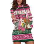 Aussie Galah Christmas Hoodie Dress Festive Knitted Pattern Inspired
