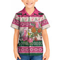 Aussie Galah Christmas Kid Hawaiian Shirt Festive Knitted Pattern Inspired