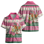 Aussie Galah Christmas Kid Hawaiian Shirt Festive Knitted Pattern Inspired