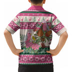 Aussie Galah Christmas Kid Hawaiian Shirt Festive Knitted Pattern Inspired
