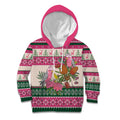 Aussie Galah Christmas Kid Hoodie Festive Knitted Pattern Inspired