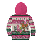 Aussie Galah Christmas Kid Hoodie Festive Knitted Pattern Inspired