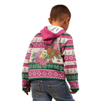 Aussie Galah Christmas Kid Hoodie Festive Knitted Pattern Inspired