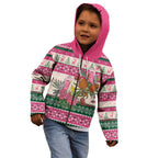 Aussie Galah Christmas Kid Hoodie Festive Knitted Pattern Inspired