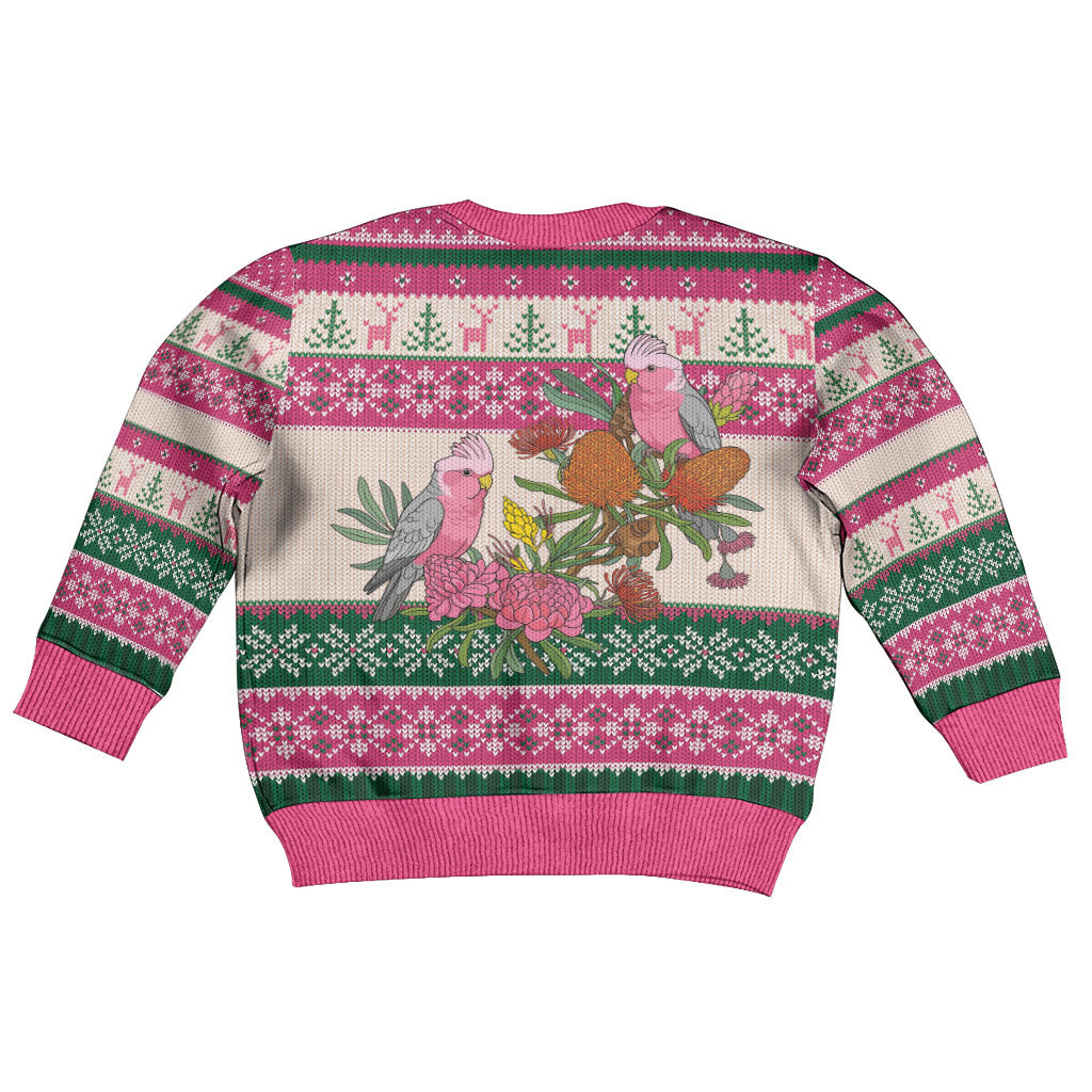 Aussie Galah Christmas Kid Ugly Christmas Sweater Festive Knitted Pattern Inspired