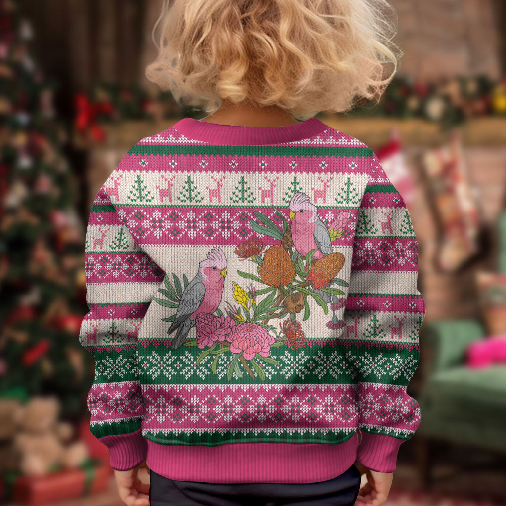 Aussie Galah Christmas Kid Ugly Christmas Sweater Festive Knitted Pattern Inspired