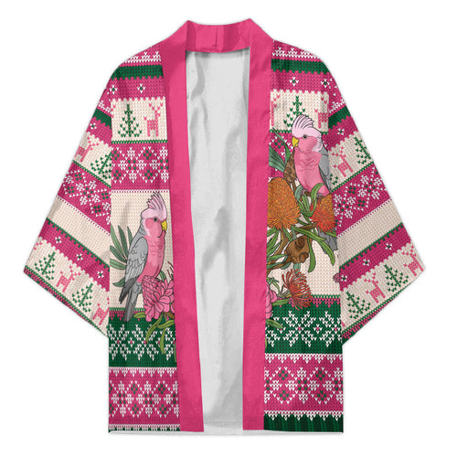 Aussie Galah Christmas Kimono Festive Knitted Pattern Inspired