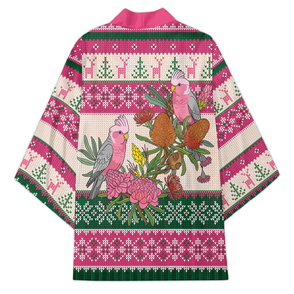 Aussie Galah Christmas Kimono Festive Knitted Pattern Inspired