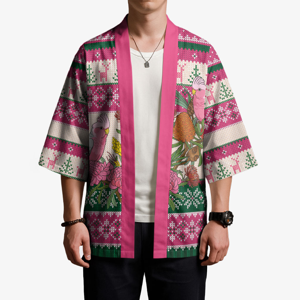 Aussie Galah Christmas Kimono Festive Knitted Pattern Inspired