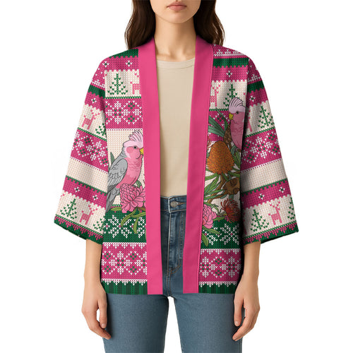 Aussie Galah Christmas Kimono Festive Knitted Pattern Inspired