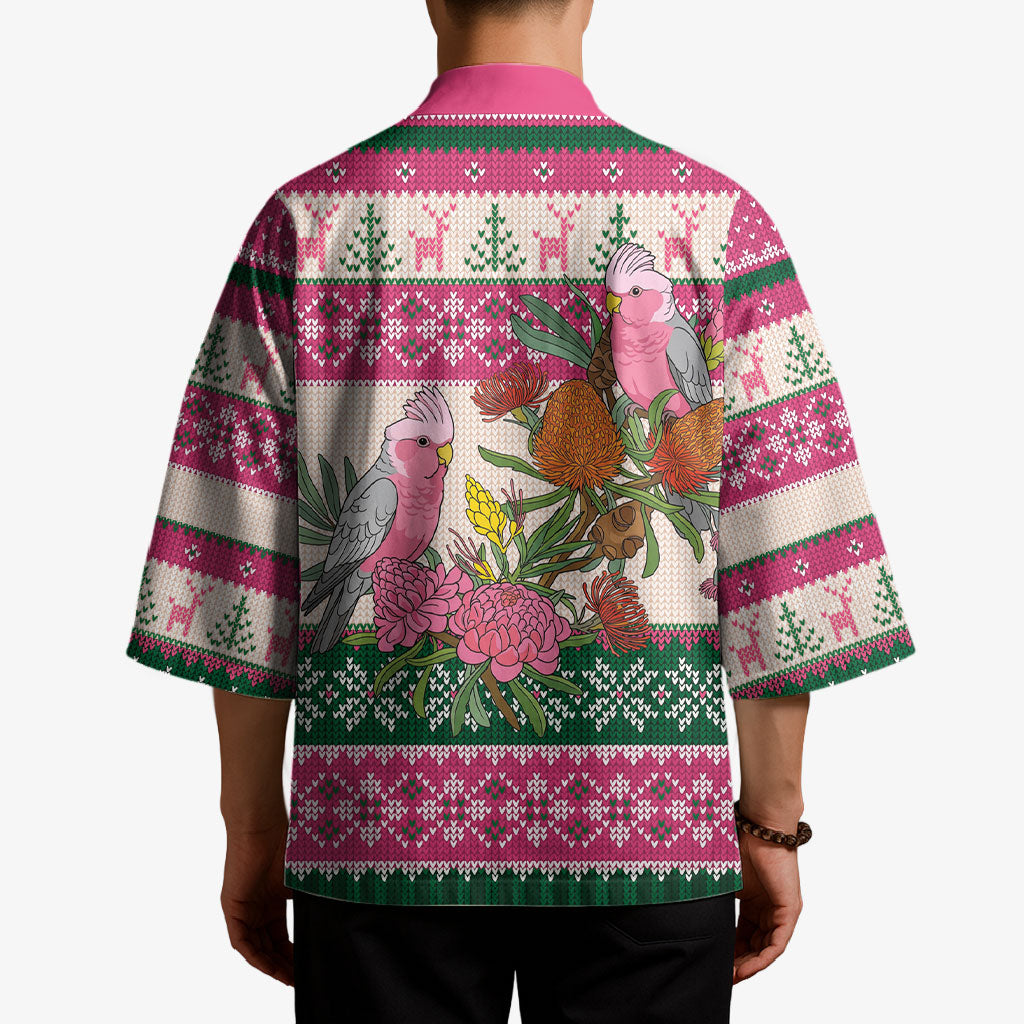 Aussie Galah Christmas Kimono Festive Knitted Pattern Inspired