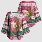 Aussie Galah Christmas Kimono Sleeve Blouse Festive Knitted Pattern Inspired