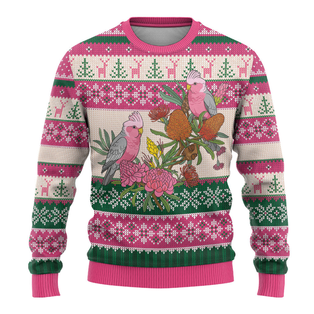 Aussie Galah Christmas Ugly Christmas Sweater Festive Knitted Pattern Inspired