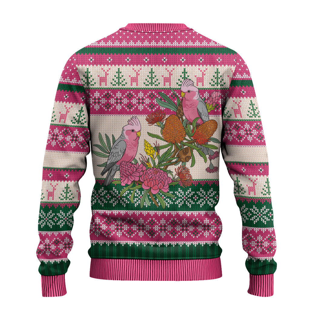 Aussie Galah Christmas Ugly Christmas Sweater Festive Knitted Pattern Inspired