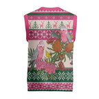 Aussie Galah Christmas Knitted V-Neck Vest Festive Knitted Pattern Inspired