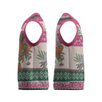 Aussie Galah Christmas Knitted V-Neck Vest Festive Knitted Pattern Inspired